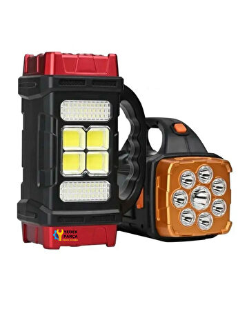 Güneş Enerjili Usb Girişli Powerbank Özellikli 3 Taraflı El Feneri Acil Durum RC-1678