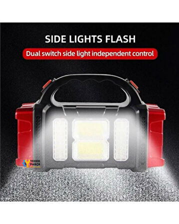 Güneş Enerjili Usb Girişli Powerbank Özellikli 3 Taraflı El Feneri Acil Durum RC-1678