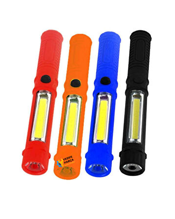 Led El Feneri Pilli Mıknatıslı 3 Fonksiyonlu Süper Ikaz Işığı 170mm Uzunluğunda Acil Durum Feneri