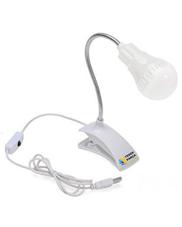 USB LED Lamba Kıskaçlı Beyaz LED Işık Ergonomik Dizayn MY-006