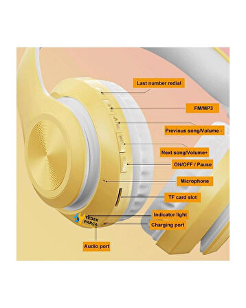 Platoon PL-2032 / P68 Kablosuz Kulak Üstü Kulaklık