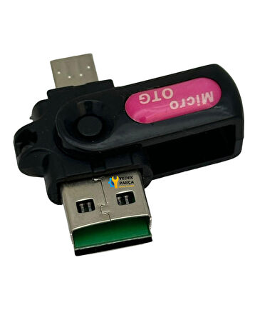 OTG Kart Okuyucu (SD/TF) - 2'si 1 Arada - Micro/Usb Kart Okuyucu