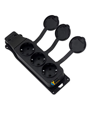 Veetrin 3lü Grup Priz Kauçuklu Kablosuz Priz