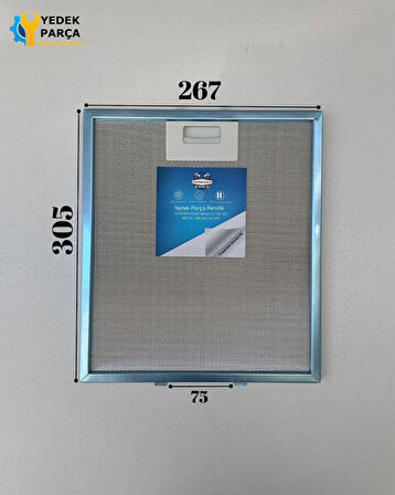 Zanussi : ZHC6244X | 267x305 mm | Aspiratör & Davlumbaz Tel Yağ Filtresi | Model: 4055250429 - 063410455 | 26,7x30,5 cm