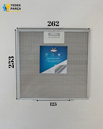 Vestel: ADX6003 |262x253mm| Aspiratör & Davlumbaz Tel Yağ Filtresi | Model: V47006100 - YT142.2240.01 |26,2x25,3cm