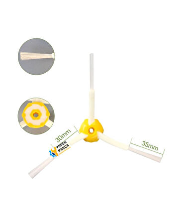 iRobot Uyumlu Roombaa 700 Serisi Süpürge Yan Fırça 3'lü Paket