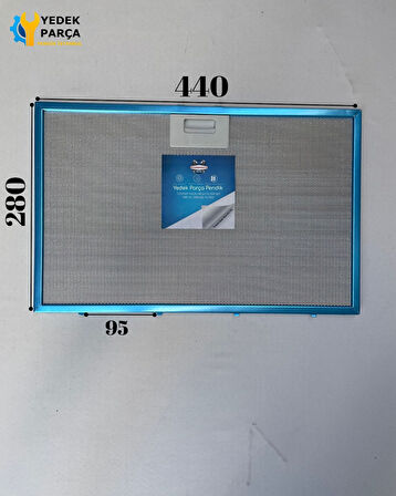 Teka: TDG190 | CRISTAL | 440x280 mm | Aspiratör & Davlumbaz Tel Yağ Filtresi | Model: 81455031 | 44x28 cm