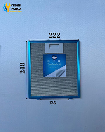 Whirlpool : PRF0017 | 222x248 mm | Aspiratör & Davlumbaz Tel Yağ Filtresi | Model: 50299664008 - C00344909 | 22,2x24,8 cm