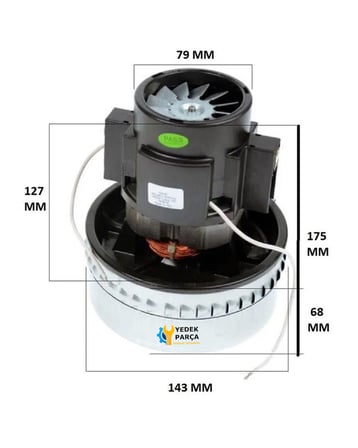 Vetrella Çift Fanlı Süpürge Motoru 1400W HT120