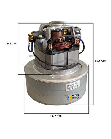 Nilfisk Uyumlu GD 930 Elektrikli Süpürge Motoru Çift Fan