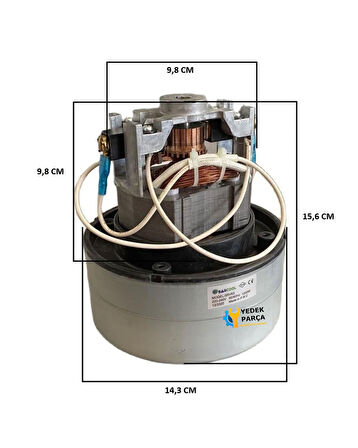 Nilfisk Uyumlu GD 930 Süpürge Motoru Çift Fan