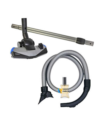 Philips Uyumlu Fc 9215 Marathon Süpürge Hortumu Triactive Emici Başlık ve Borusu (Kilit Sistemli) Hediyeli