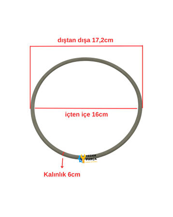 Düdüklü Tencere Lastik Gizli Conta Yuvarlak 16 cm Beyaz