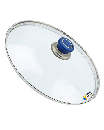Tencere Sahan Tava Cam Kapağı Kapak 16 cm Mavi Tutma Tepesi