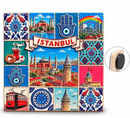 Özel Seri Hediyelik Eşya Turistik Hatıra İstanbul Temalı Polyester Magnet
