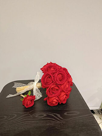 Kırmızı gül Gelin buketi 