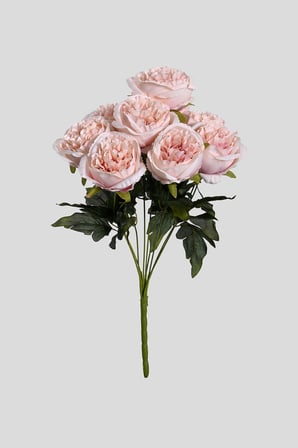 Açık Pembe Yapay Şakayık Demeti 9 Dallı  Lüx İpeksi Dokulu  45 cm