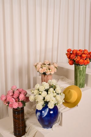 Turuncu Yapay Ranunculus Şakayık Çiçeği  3 Dallı Lüx İpeksi Dokulu 50 cm