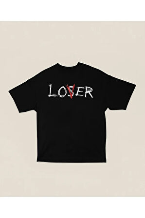 Loser Yazılı Unisex Oversize Tişört