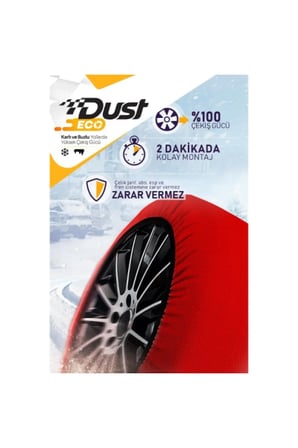 5 Adet Dust Eco Kar Çorabı – Kaygan Zemin İçin Lastik Çorabı, Snow Sock, Tire Sock, Kolay Montaj, Sessiz Esnek Tasarım