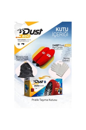5 Adet Dust Eco Kar Çorabı – Kaygan Zemin İçin Lastik Çorabı, Snow Sock, Tire Sock, Kolay Montaj, Sessiz Esnek Tasarım