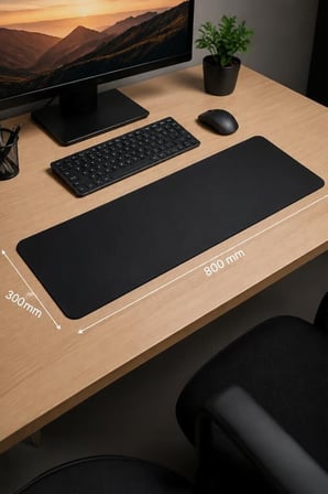 Masa Koruyucu Ofis Gereci Bilgisayar Alanı Oyuncu Klavye Fare Altlığı 300*800MM Siyah