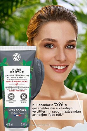 Karma, Yağlı Ve Akneye Eğilimli Ciltler Için Pure Menthe Kömür Maske-75 ml