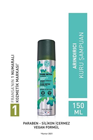 YVES ROCHER Arındırıcı (PURE DETOX) Kuru Şampuan - Tuzsuz & Vegan-150 ml