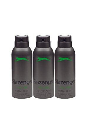 Slazenger Active Antiperspirant Ter Önleyici Leke Yapmayan Sprey Deodorant 150 ml x 3