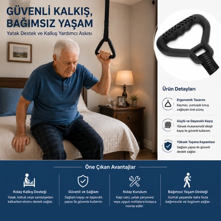 Çok Amaçlı Ergonomik Destek Tutamağı Siyah 1 Adet – AL5877