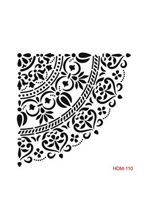 Mandala Köşe Stencil (şablon) 25x25 Cm