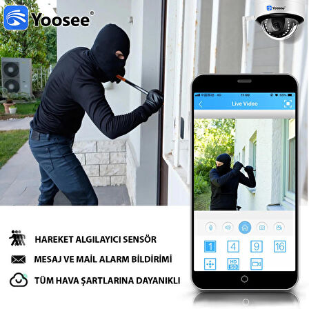 Yoosee 2 Megapiksel HD 1920x1080 Dome Güvenlik Kamerası