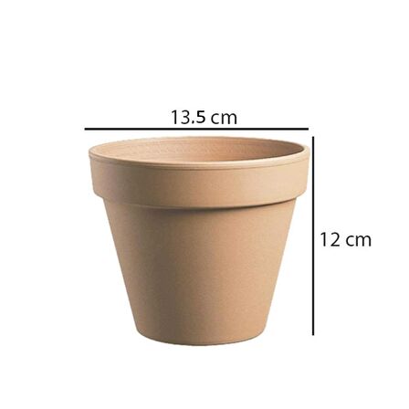 Açık Renk Terrakota Saksı (D13,5 Xh12 Cm)