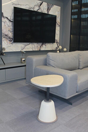 Torino Yan Sehpa Traverten Mdf - Yan Sehpa