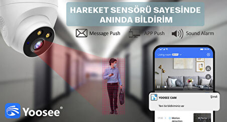 Yoosee RJ-45 2 Megapiksel HD 1920x1080 Dome Güvenlik Kamerası