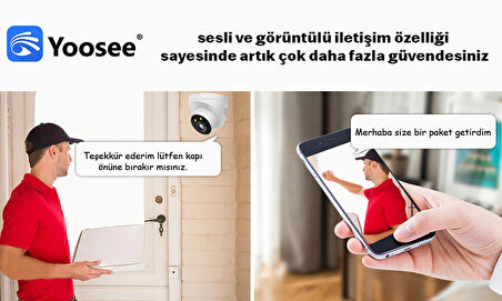 Yoosee RJ-45 2 Megapiksel HD 1920x1080 Dome Güvenlik Kamerası