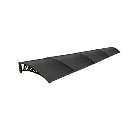 Plastik Ayak 6mm Levhalı Pratik Sundurma Kanopi 100x480 cm Siyah