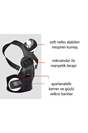 Highconcept Manyetik Dik Duruş Korsesi Medikal Ortopedik Kambur Korsesi Posturex Korse