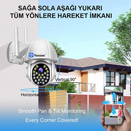 46 IR LED 1080 güvenlik kamerası WiFi PTZ açık 360 gece görüş su geçirmez akıllı Alarm güvenlik gözetim dijital kamera