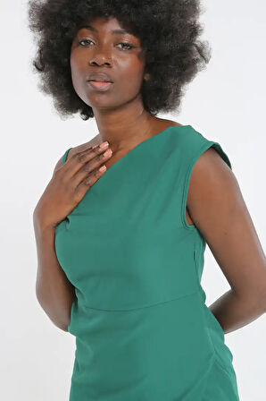 İp Askılı Tek Omuz Kadın Midi Elbise