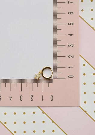 Yıldız Sallantılı Halka Piercing Helix Kıkırdak Lob Gold