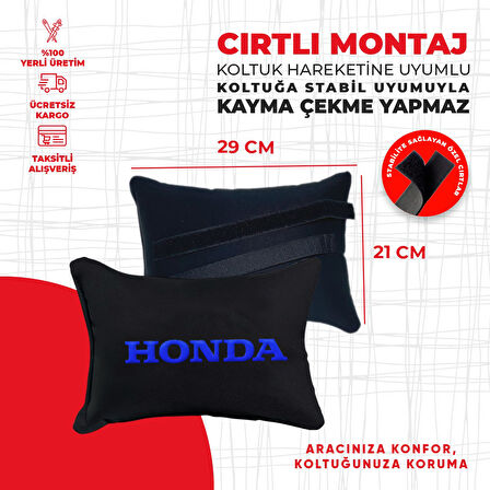 Mavi Honda Nakışlı Yastık Seti