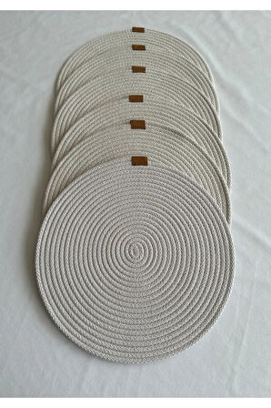 Yuvarlak Supla Amerikan Servis Sofra Altlığı, Masa Dekoru Beyaz 33cm 6lı