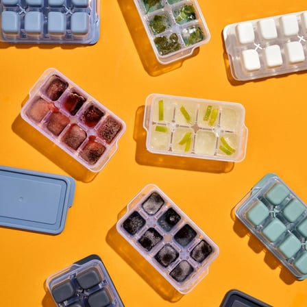 3 lü Set Mini Kapaklı Silikon Buzluk Mavi Renk