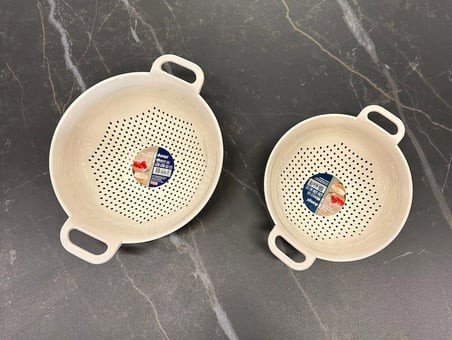 1,2 L ve 0,7 L Mini Süzgeç Seti Krem Renk 2 Parça Set