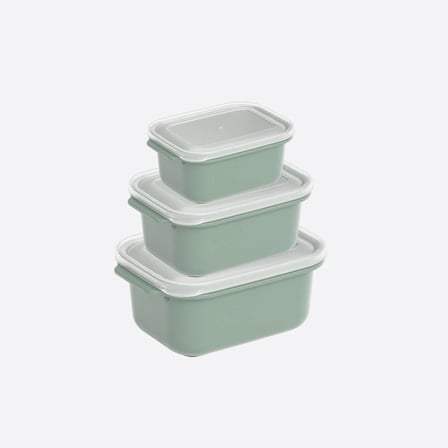 3 Parça Easy Keep Dikdörtgen Set ( 500 x 1000 x 2000 ml ) Dikdörtgen Kapaklı Saklama Kabı 3 Parça Yeşil Renk Set