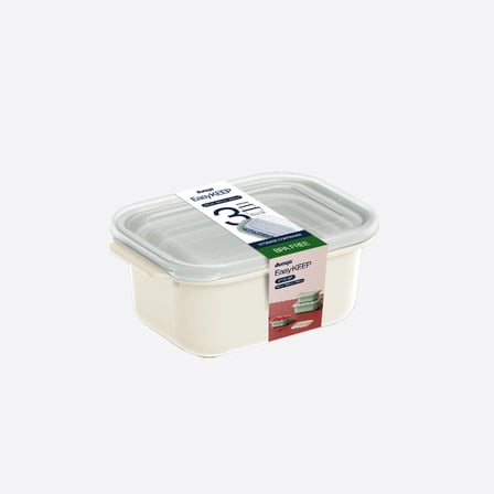 3 Parça Easy Keep Dikdörtgen Set ( 500 x 1000 x 2000 ml ) Dikdörtgen Kapaklı Saklama Kabı 3 Parça Krem Renk Set