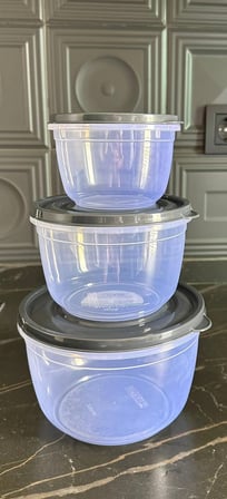 3 Parça Kapaklı Vakum Yuvarlak Set (625-1200-2100 ml) Vakumlu Saklama Kabı 3 Parça Set