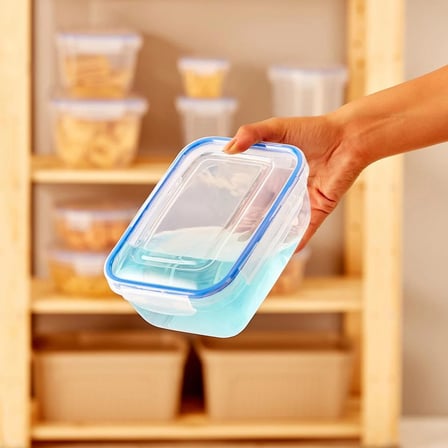 3 Parça Contalı Kapaklı Dikdörtgen Set (565-975-1675 ml) Vakumlu Contalı Kapaklı Saklama Kabı 3 Parça Set