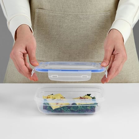3 Parça Contalı Kapaklı Dikdörtgen Set (565-975-1675 ml) Vakumlu Contalı Kapaklı Saklama Kabı 3 Parça Set